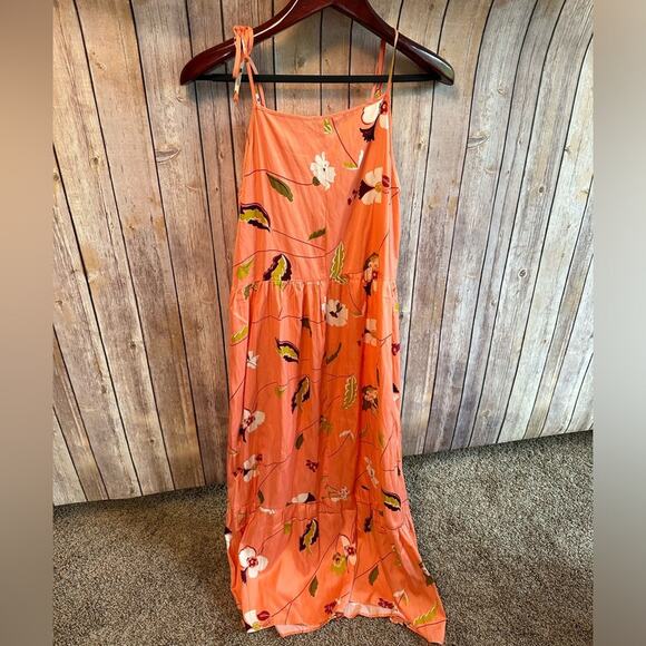 Ann Taylor Factory Orange floral Sundress, Size Small NWT - Picture 2 of 3
